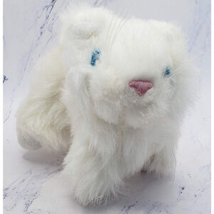 Battat Plush White Kitty Cat Small Stuffed Pink Nose 5 inch Pet